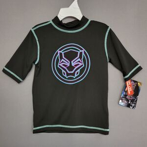 Marvel Black Panther Swims Shirt Boys Toddler XS UPF +50 UV Lightweight Stretch